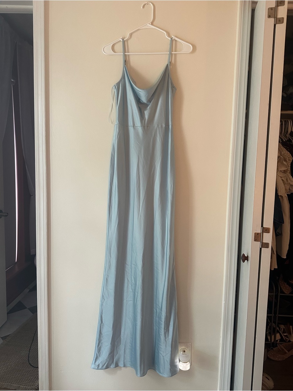 Pretty Lavish Ice Blue Slip Maxi Dress with Cowl Neck